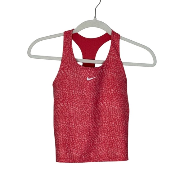 Nike Swoosh Dri-FIT Sleeveless Muscle Athletic Wear Tank Top Bright Red Shirt M - Picture 2 of 5